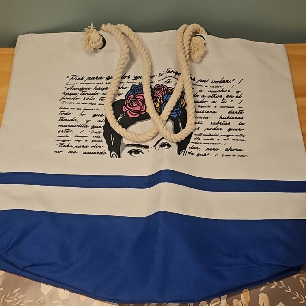 Sale!!!Frida Kahlo Sturdy Inner Lining Beach Bag